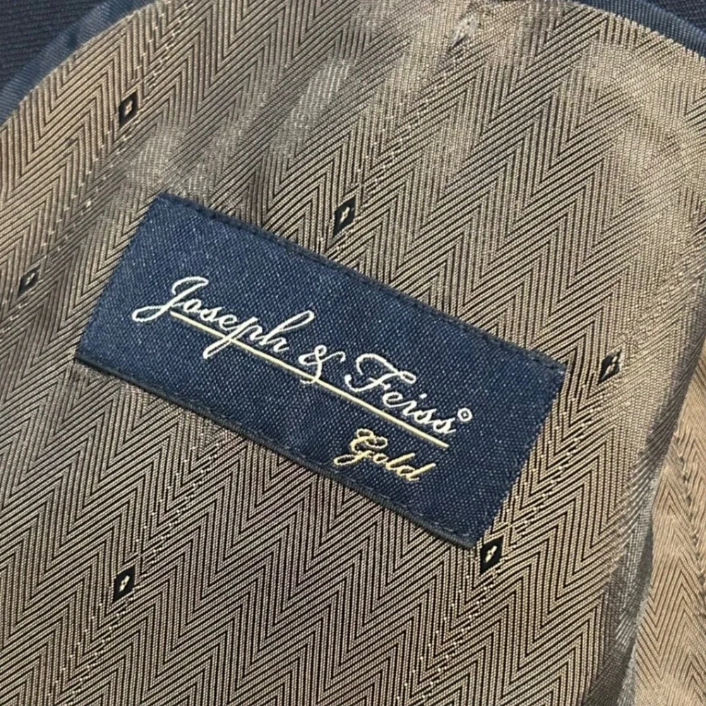 Joseph & Feiss Mens Blazer 42R Navy Blue 100%‎ Wool Gold Collection Sport Coat